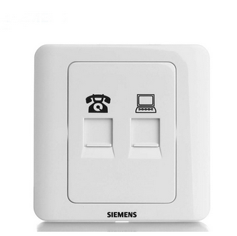 西门子（SIEMENS）5TG01251CC1 远景电话+电脑插座面板（雅白色）